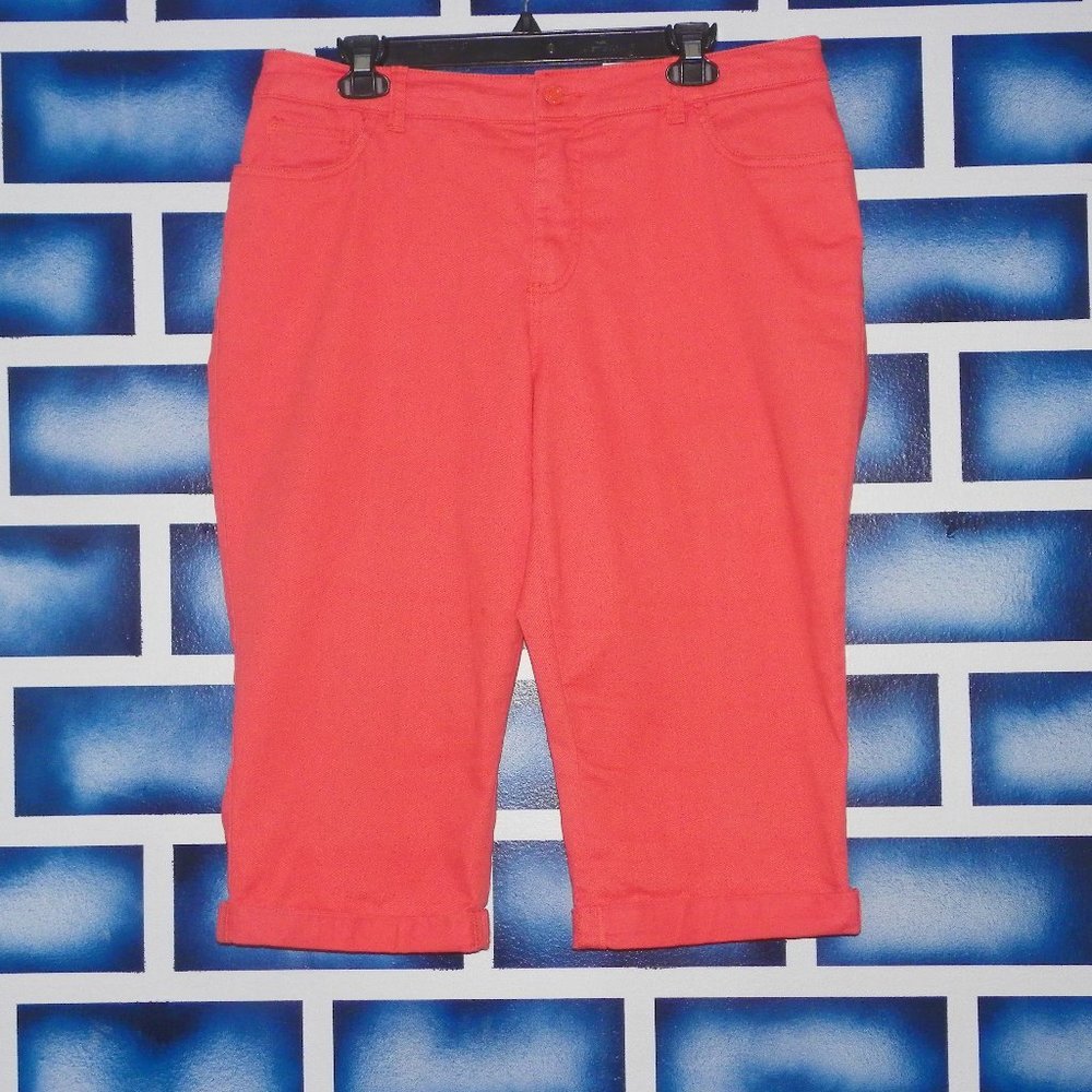 CROFT & BARROW Orange Natural Fit Stretch Capris